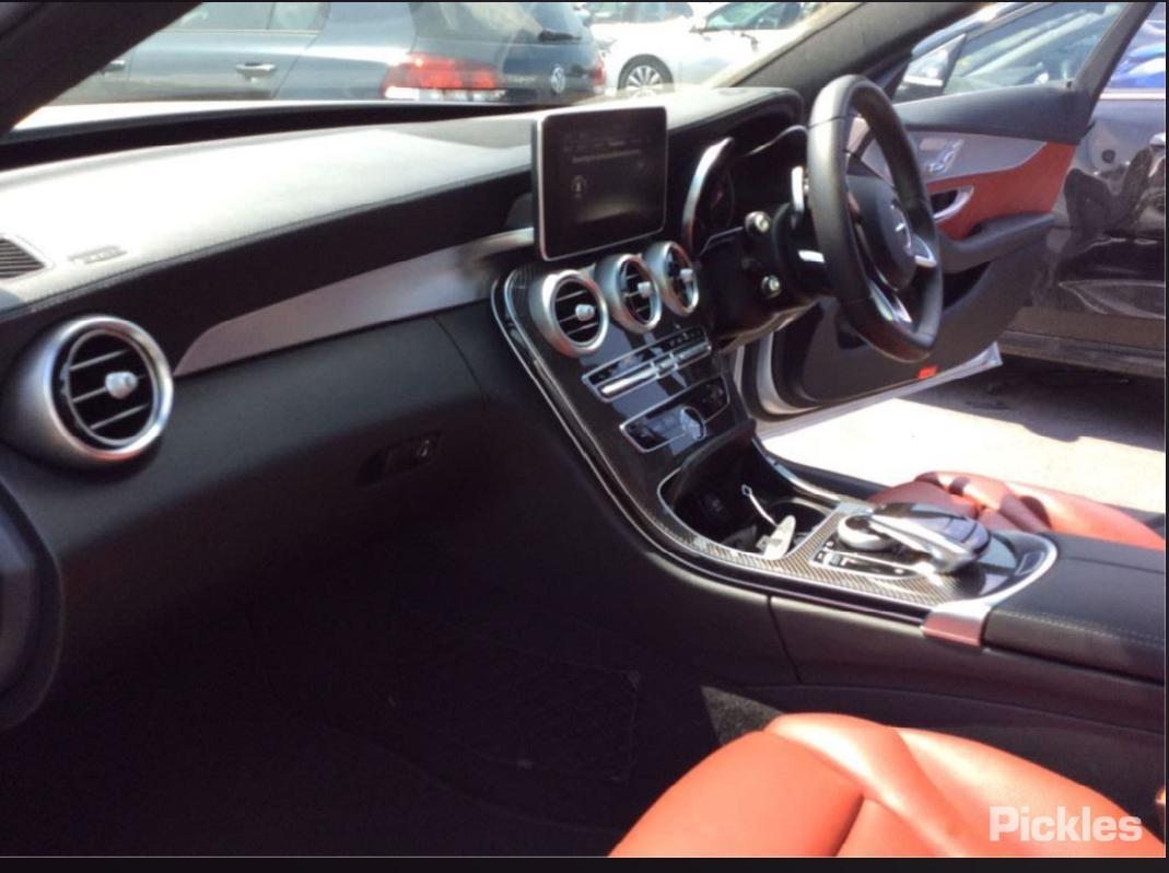 2017 MERCEDES C CLASS W205, LEATHER, BLACK, 08/14-07/23 CONSOLE