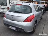 2012 PEUGEOT 308 T7, HATCH, ACCESS, NON PARK SENSOR TYPE, 08/11-12/13 7410EP REAR BUMPER