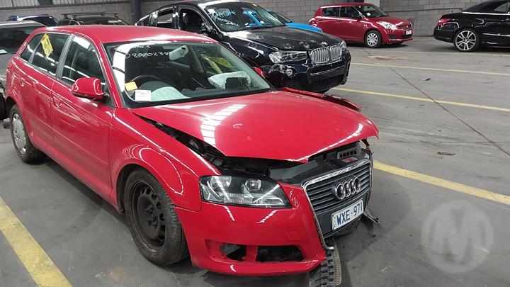 2009 AUDI A3 8P, 5DR TYPE, 03/04-04/13 8P4833051A LEFT REAR DOOR SLIDING