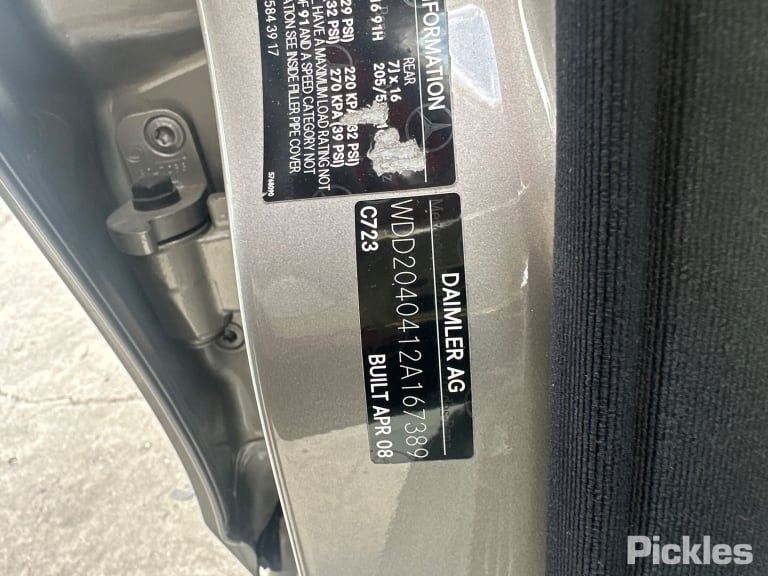 2008 MERCEDES C CLASS W204, SEDAN, CLASSIC/ELEGANCE, NON LED, NON TINTED TYPE, 07/07-02/11 A2048200164 LEFT TAILLIGHT