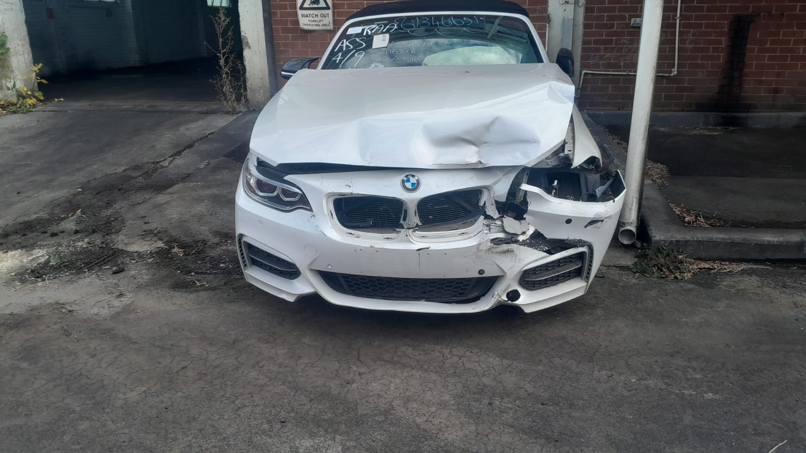 2016 BMW 2 SERIES F23, CABRIO, 01/15-07/21  RIGHT FRONT DOOR WINDOW