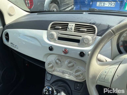 2014 FIAT 500 ELECT ADJ, NON HEATED, BLACK TYPE, 03/08-09/15 735481651 RIGHT DOOR MIRROR