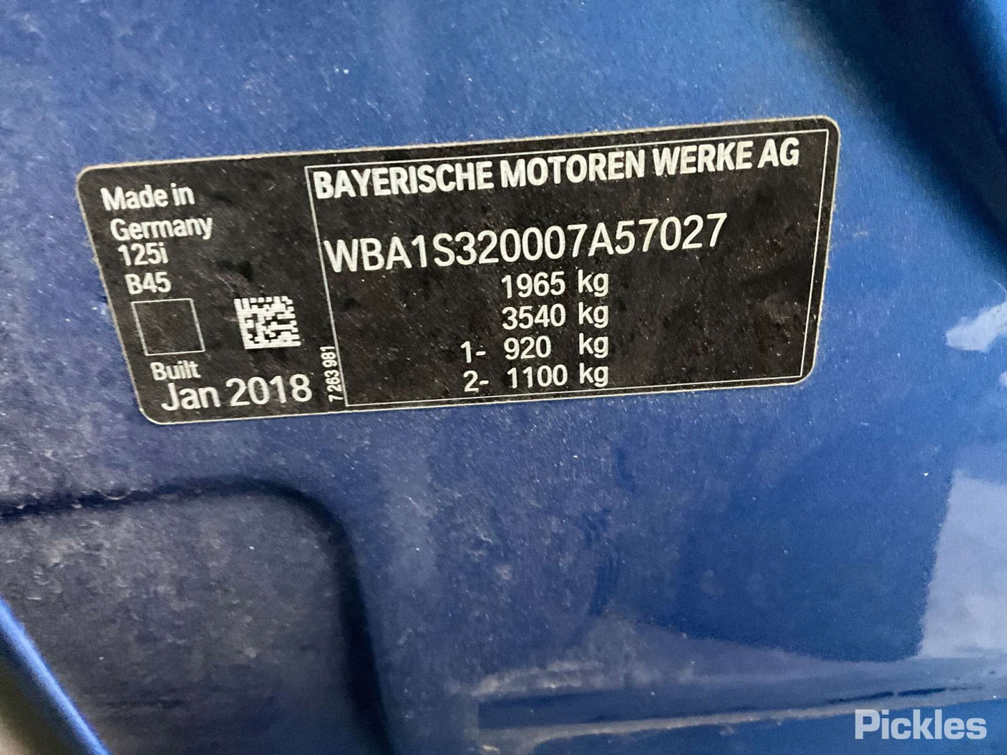 2018 BMW 1 SERIES LEFT REAR DOOR LOCK, F20, HATCH, W/ ALARM SYSTEM, 06/11-04/19 41527284515 DOOR BOOT GATE LOCK