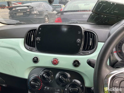 2019 FIAT 500 HEAD UNIT, W/ DISPLAY UNIT, 7IN TOUCHSCREEN, NON 500E, 10/19- 735675609/735743705 RADIO CD DVD SAT TV