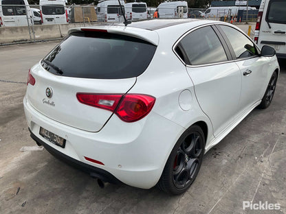 2016 ALFA ROMEO GIULIETTA BUMPER BAR (2 PIECES), TWIN EXHAUST, W/ PARK SENSOR TYPE, 940 SERIES, 01/11-10/16 156093407/156090485 REAR BUMPER