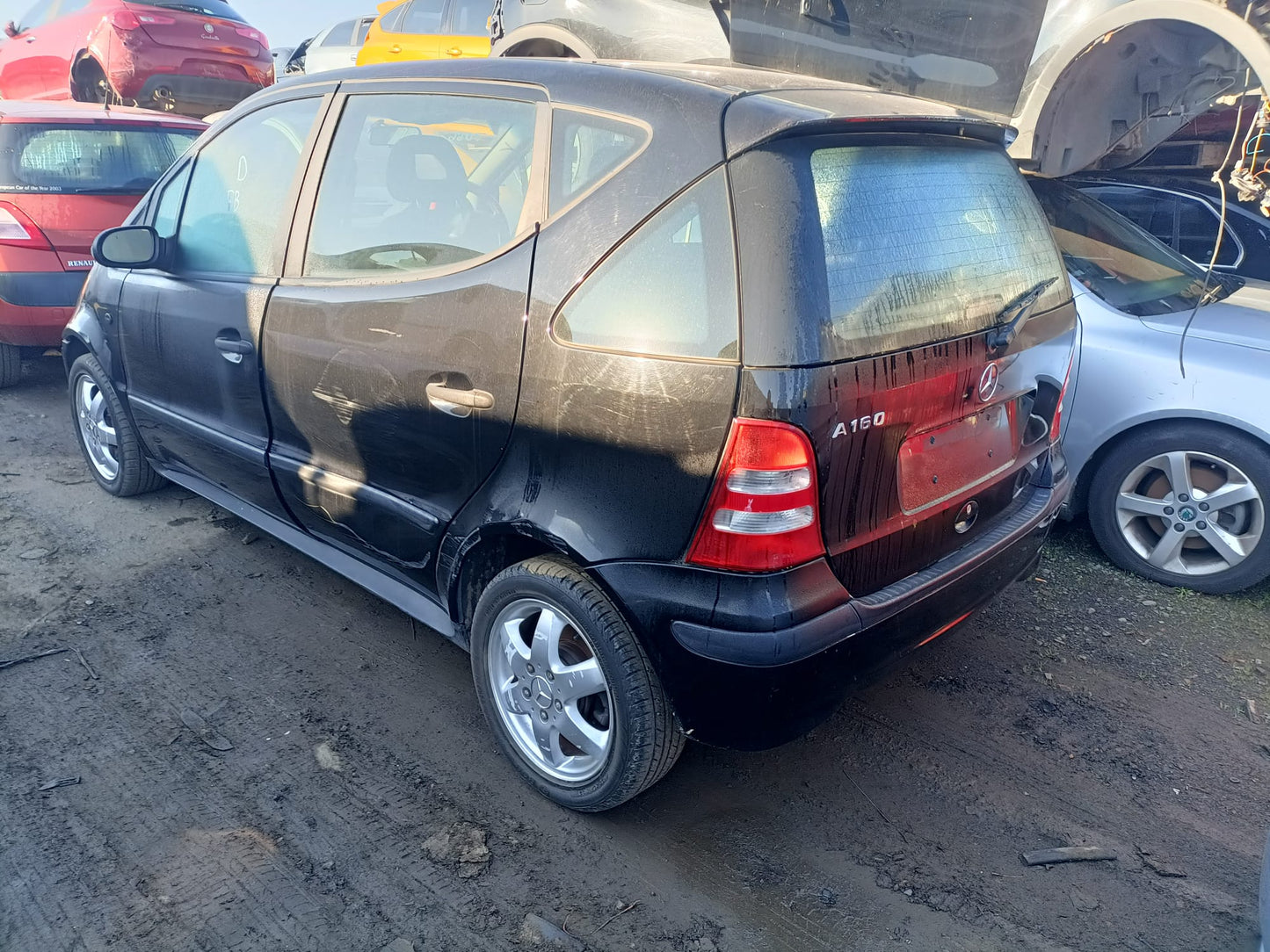 2003 MERCEDES A CLASS W168, POWER, 2-PIN, BLACK MOTOR, BOLT TYPE, 10/98-05/05 A1687202946 LEFT FRONT WINDOW REG MOTOR