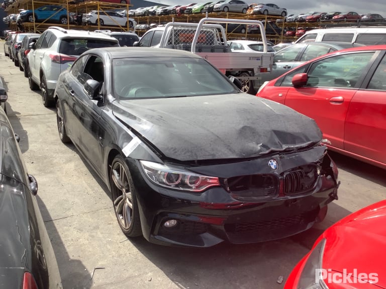 2014 BMW 4 SERIES LH FRONT, SEAT BELT STALK ONLY, BLACK, COUPE, F32/F82, 07/13-12/20  SEAT BELT STALK