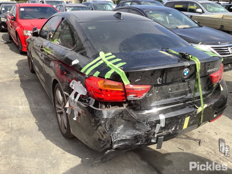 2014 BMW 4 SERIES LH FRONT, SEAT BELT STALK ONLY, BLACK, COUPE, F32/F82, 07/13-12/20  SEAT BELT STALK