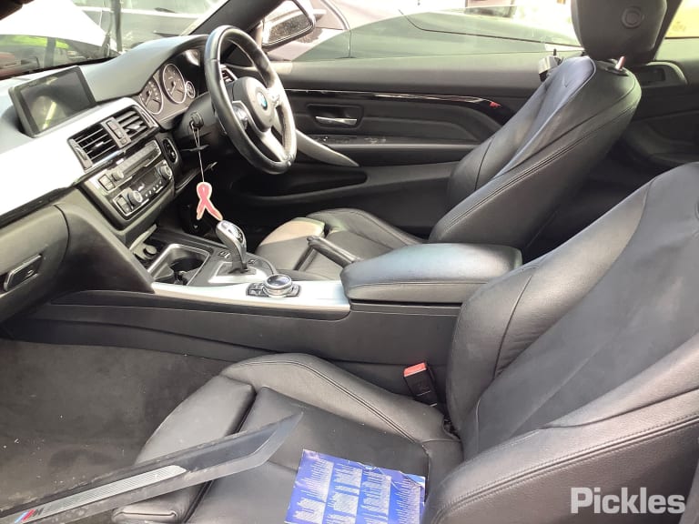 2014 BMW 4 SERIES LH FRONT, SEAT BELT STALK ONLY, BLACK, COUPE, F32/F82, 07/13-12/20  SEAT BELT STALK