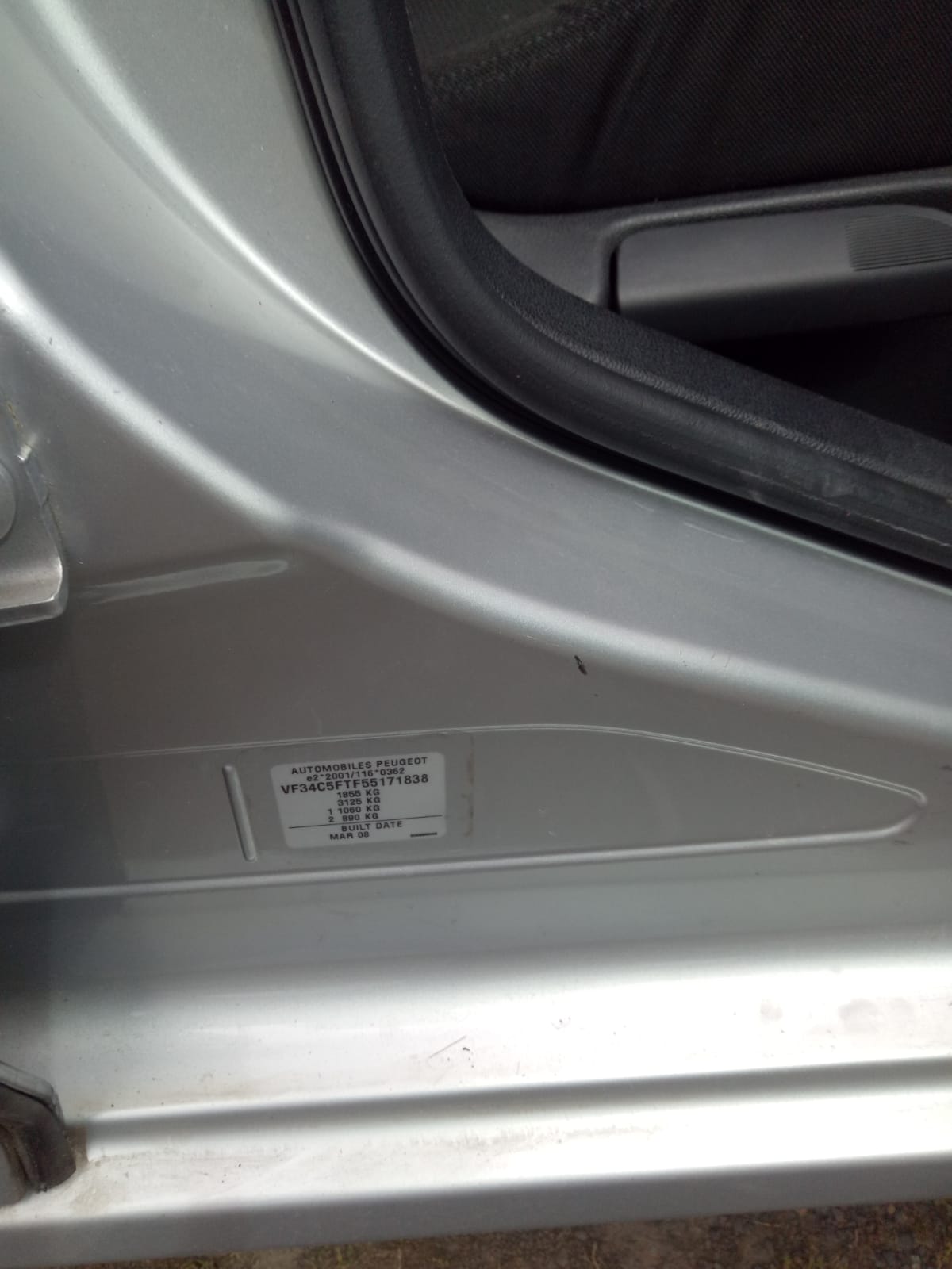 2008 PEUGEOT 308 LEFT FRONT DOOR LOCK, T7, HATCH/WAGON, 09/07-12/13 9135CK DOOR BOOT GATE LOCK