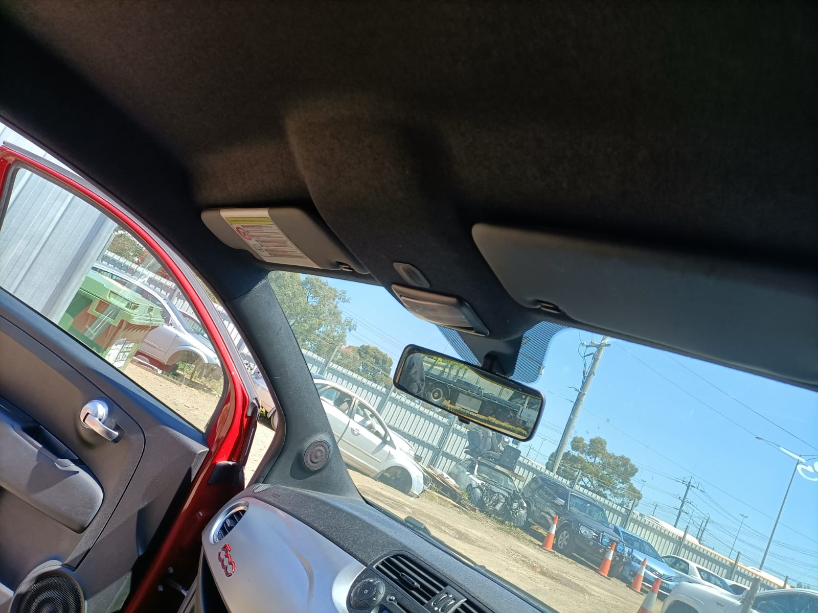 2014 FIAT 500 RH SIDE, 03/08- 735643370 SUNVISOR