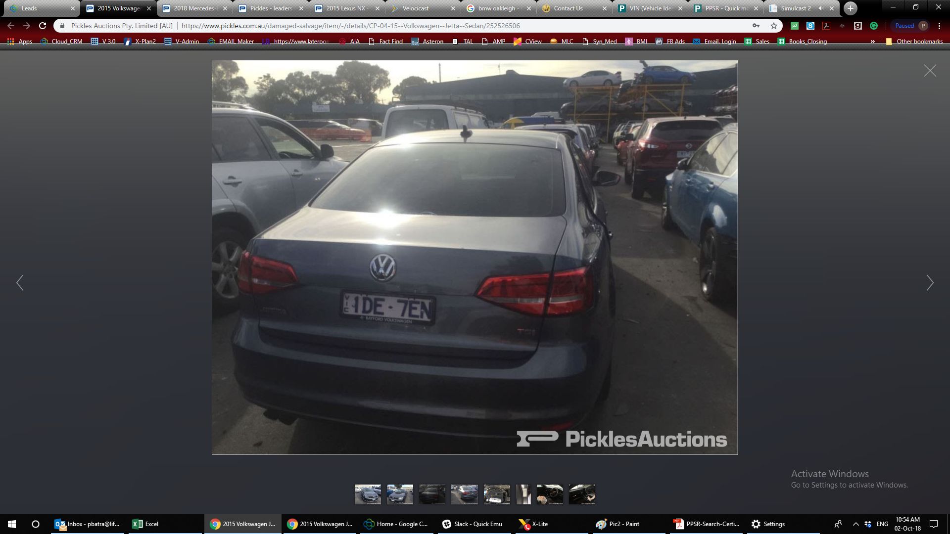 2015 VOLKSWAGEN JETTA 1B, IN BODY, W/ HALOGEN, NON TINTED TYPE, 11/14-12/17 5C6945095H LEFT TAILLIGHT