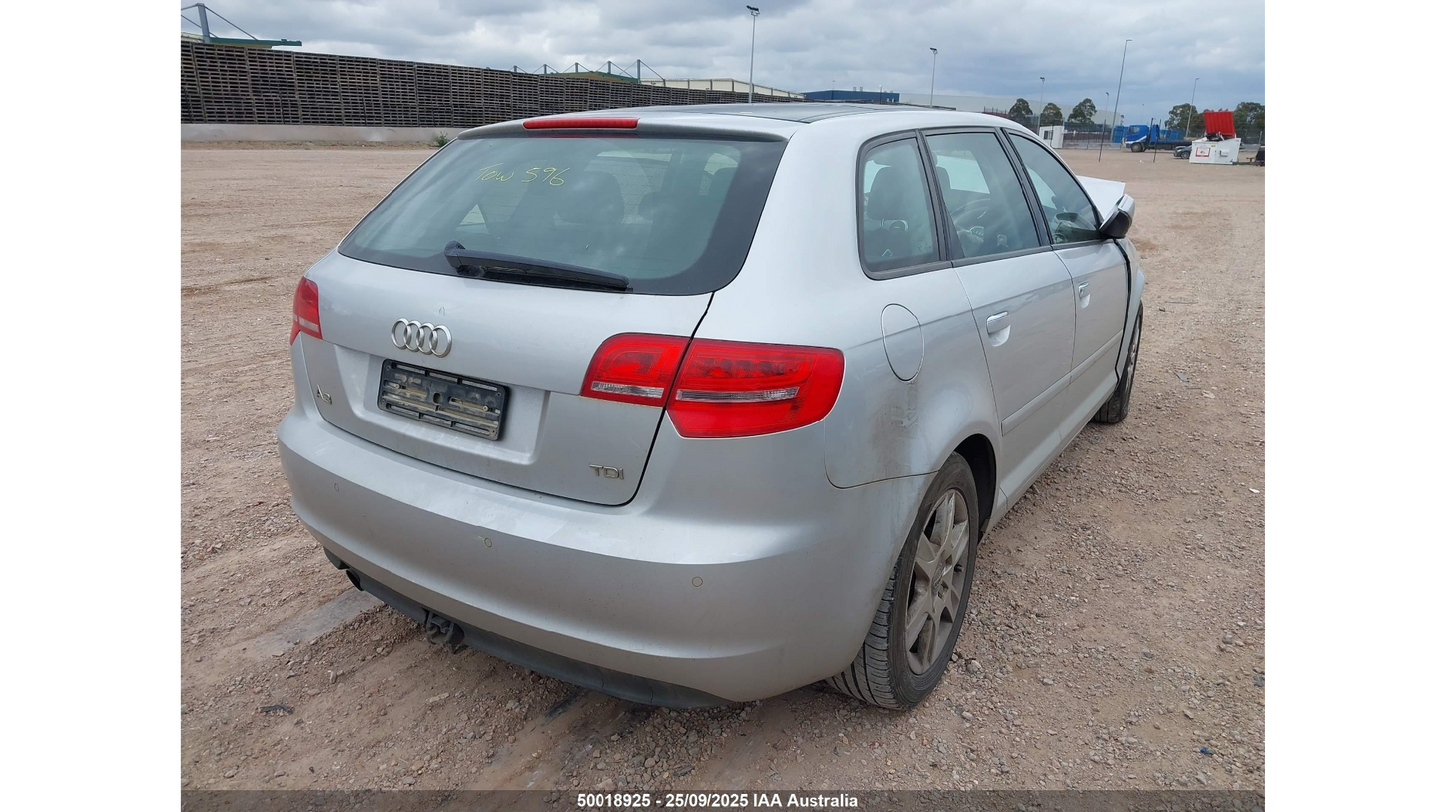 2012 AUDI A3 8P, 06/04-04/13 8P4845205B LEFT REAR DOOR WINDOW