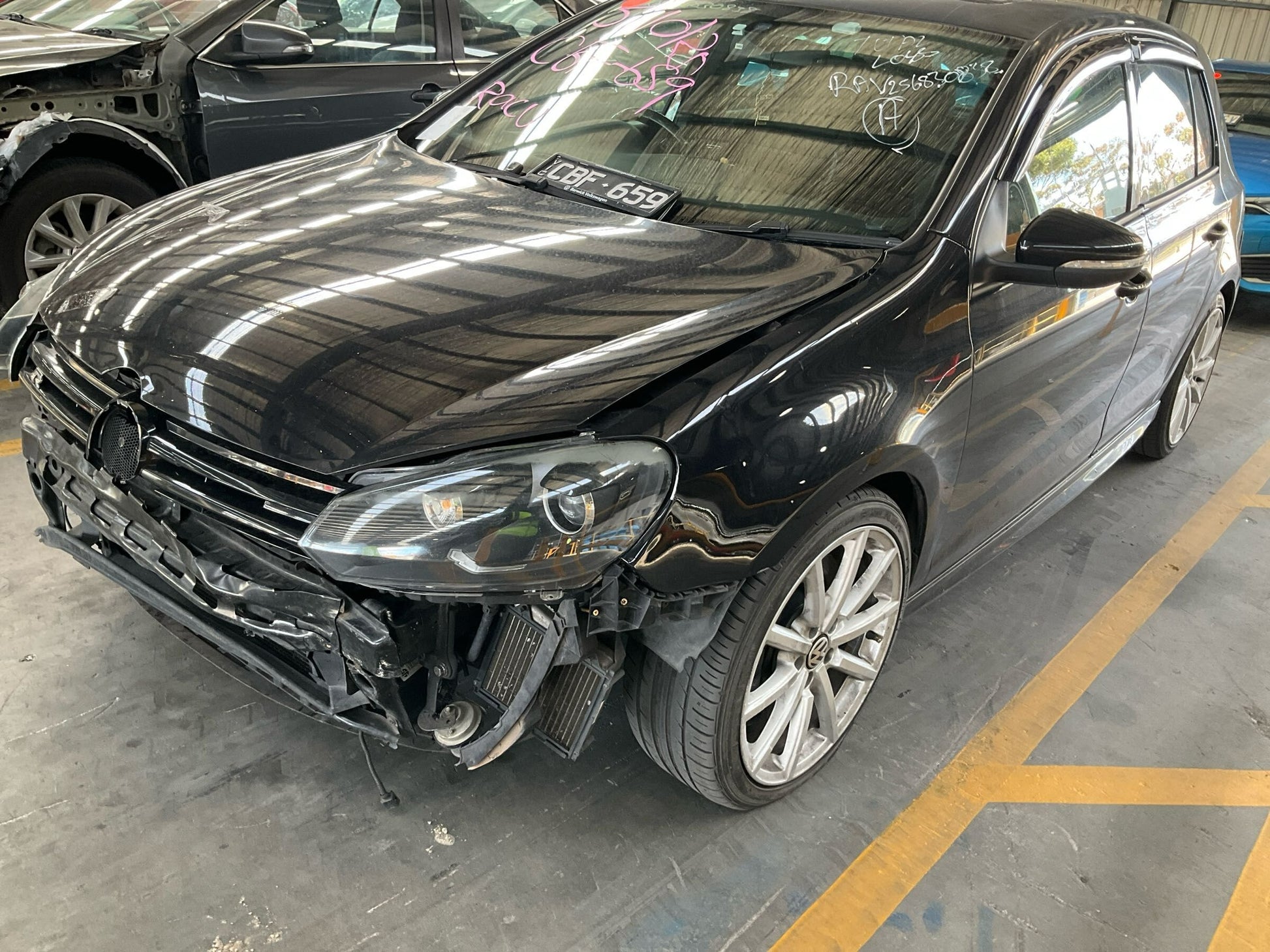 2011 VOLKSWAGEN GOLF GEN 6, LH SIDE, HATCH/WAGON, BLACK, 10/08-03/13 1K0857551N SUNVISOR